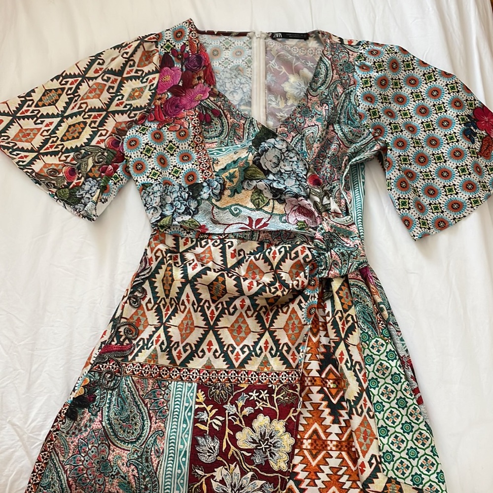 Zara Patchwork Print Mini Dress - image 8
